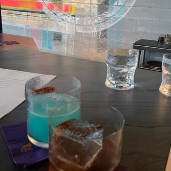 Saizon - Signature Margarita is the blue one with Curaçao. - New American Near Me - Fresno, California