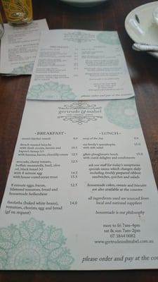 Menu photo 2 Gertrude & Mabel Dutton Park, QLD