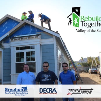 Gryphon Roofing & Remodeling - We volunteered and worked with "Rebuild Together" and Broken Arrow Roofing to install a Metal Shake roof from Decra Roof Materials. - Roofing Near Me - Tempe, Arizona Gryphon Roofing & Remodeling - We volunteered and worked with "Rebuild Together" and Broken Arrow Roofing to install a Metal Shake roof from Decra Roof Materials. - Roofing Near Me - Tempe, Arizona