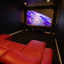ultimATX - Most of the components were purchased from & installed by Austin TV Wall Mount Pros. Projector screen is from Amazon, but mounted by them.