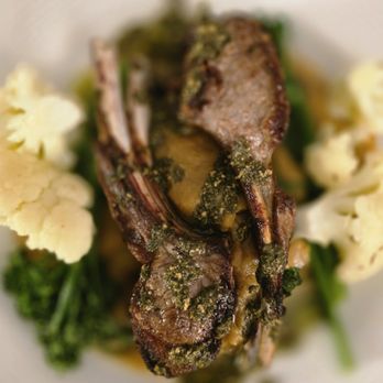 Westham Tavern - Roasted Lamb rack on a bed of sweet potato puree, buttered romanesco, arugula, chimchurri ... - Southern Near Me - Richmond, Virginia