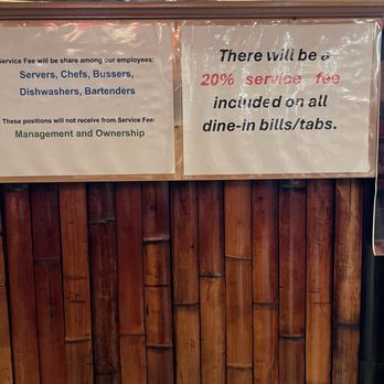 Shirasoni Japanese Restaurant - Posted next to hostess station - Teppanyaki Near Me - Alameda, California