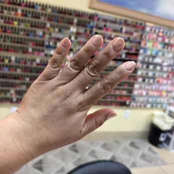 Annies Nails & Spa - Got rid of the powder nails, it damaged the real nail, so now it looks bumpy. - Nail Salons Near Me - Pflugerville, Texas