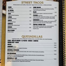 Taqueria Monarca - Menu as of Sept 26