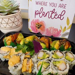 Black dragon roll, California roll and spicy crab roll. All this for $29. That's crazy!