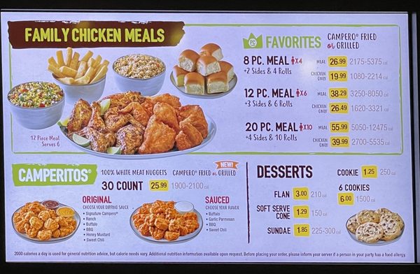 Menu photo 3 Pollo Campero Las Vegas, NV