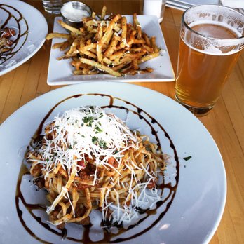 The Abbey - Bison Bolognese and truffle fries - New American Near Me - Brookline, Massachusetts