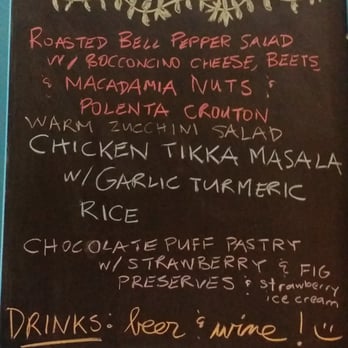 Nunumu Catering - a menu on a chalkboard - Caterers Near Me