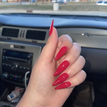 Pro Nails - Red pointed nails - Nail Salons Near Me - West Des Moines, Iowa Pro Nails - Red pointed nails - Nail Salons Near Me - West Des Moines, Iowa