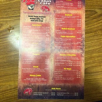 Judice's Cajun Cafe - The menu at Judice's - Cajun/Creole Near Me - Bridge City, Texas