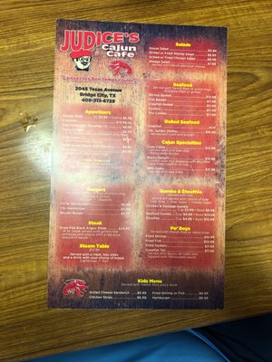 Menu photo 4 Judice's Cajun Cafe Bridge City, TX