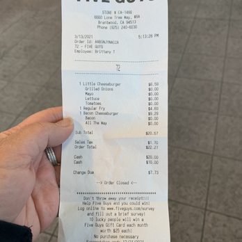 Five Guys - Burgers Near Me - Brentwood, California