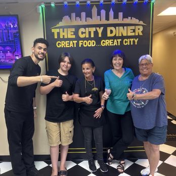 The City Diner - A picture of us, the owner Louie, and our wonderful server sandy. - Diners Near Me - Cleveland, Ohio The City Diner - A picture of us, the owner Louie, and our wonderful server sandy. - Diners Near Me - Cleveland, Ohio