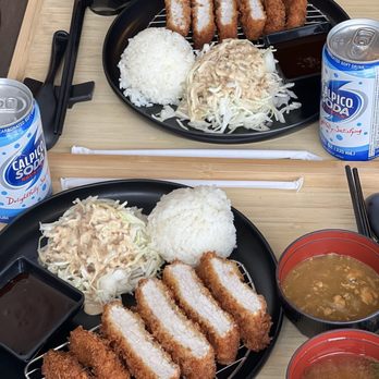 Katsu Plate - Katsu Plate (includes katsu sauce, pork cutlet, white rice, coleslaw, and miso soup) with side of curry and Calpico soda - Japanese Near Me - Bogota, New Jersey Katsu Plate - Katsu Plate (includes katsu sauce, pork cutlet, white rice, coleslaw, and miso soup) with side of curry and Calpico soda - Japanese Near Me - Bogota, New Jersey