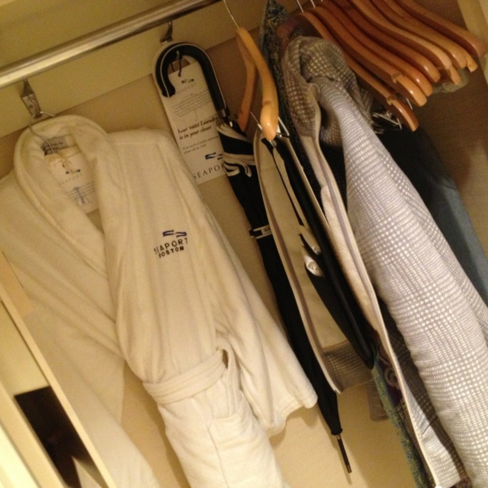 Seaport - Stocked closet: Robes, laundry bags, iron, umbrella, mail supplies. Love it. - Hotels Near Me - Boston, Massachusetts Seaport - Stocked closet: Robes, laundry bags, iron, umbrella, mail supplies. Love it. - Hotels Near Me - Boston, Massachusetts
