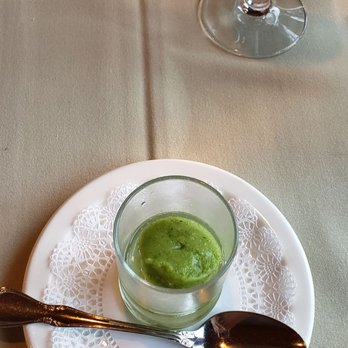 The Oyster Bar - Palate-cleanser between courses: Sorrel Sorbet in a sparkling wine. - Seafood Near Me - Bow, Washington