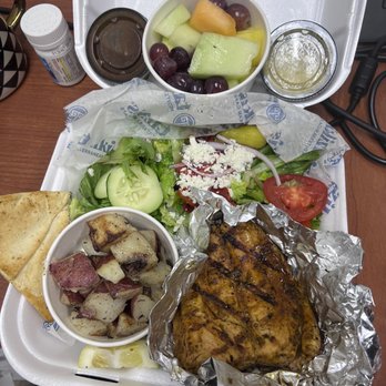 Taziki's Mediterranean Cafe - Bartlett - Salmon Feast with roasted potatoes, salad, fruit salad, pita chip - Mediterranean Near Me - Memphis, Tennessee Taziki's Mediterranean Cafe - Bartlett - Salmon Feast with roasted potatoes, salad, fruit salad, pita chip - Mediterranean Near Me - Memphis, Tennessee