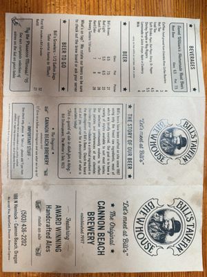 Menu photo 1 Bill's Tavern & Brewhouse Cannon Beach, OR Menu photo 1 Bill's Tavern & Brewhouse Cannon Beach, OR