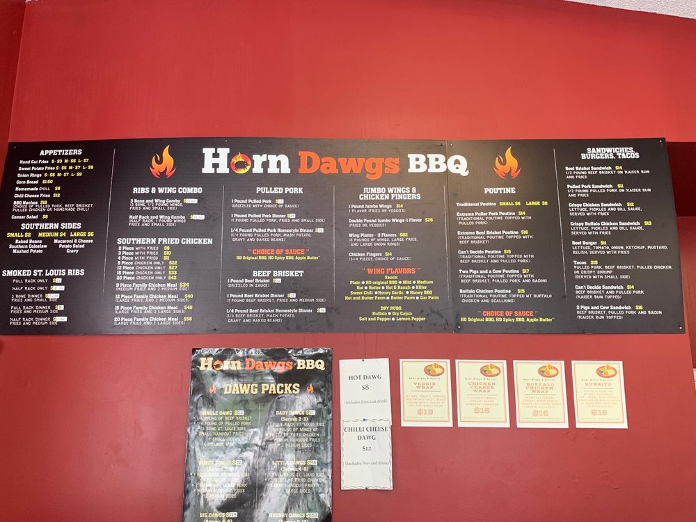 HORN DAWGS BBQ Updated July 2024 670A River Road W, Wasaga Beach