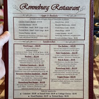 Ronneburg Restaurant - Menu - August 2025 - German Near Me - Amana, Iowa Ronneburg Restaurant - Menu - August 2025 - German Near Me - Amana, Iowa