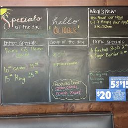 Specials menu Specials menu