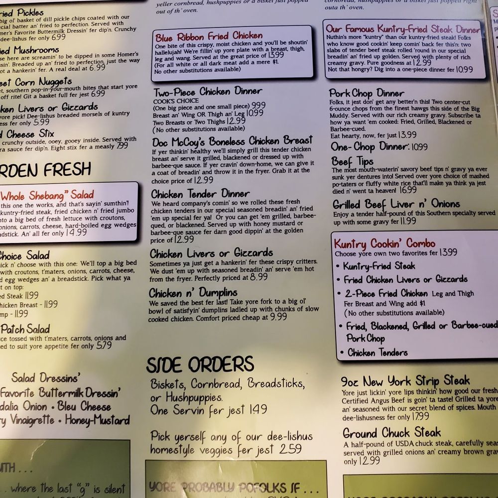 PO Folks - Menu 11.29.2023 - Southern Near Me - Lynn Haven, Florida