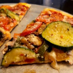 The Pie Factory - Granny's garden veggie- i added red pepper, ramano/parm, & a little slouchy buffalo sauce