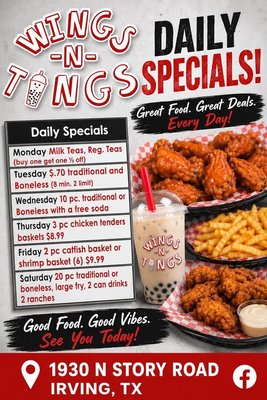 Menu photo 1 Wings N Tings Irving, TX