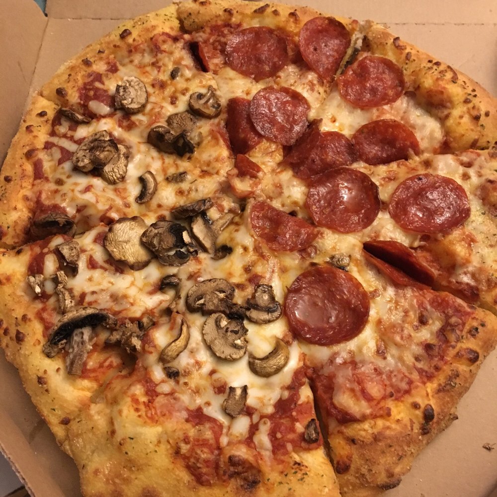 Domino's Pizza - Half mushroom, half pepperoni - Pizza Near Me - Alameda, California