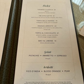 Tre Dita - Dessert menu - Italian Near Me - Chicago, Illinois