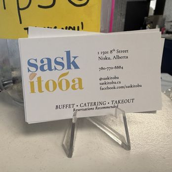 Saskitoba Diner - Business card snapped while paying. - Ukrainian Near Me - Nisku, Alberta
