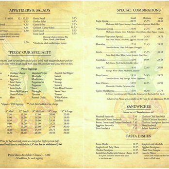 Eagle Pizzeria - the menu for the eagle pizzeria - Pizza Near Me - San Francisco, California