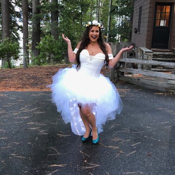 SNA Alterations - Saji put a lace insert into my onesie (for my reception look) to keep me modest up top, while the light up skirt brought the party. - Sewing & Alterations Near Me
