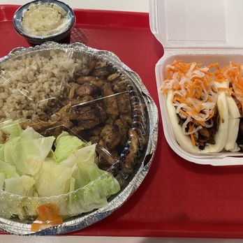 Lava Island BBQ - BBQ chicken with brown rice and steamed vegetables + bao buns - Barbeque Near Me - Mission Viejo, California