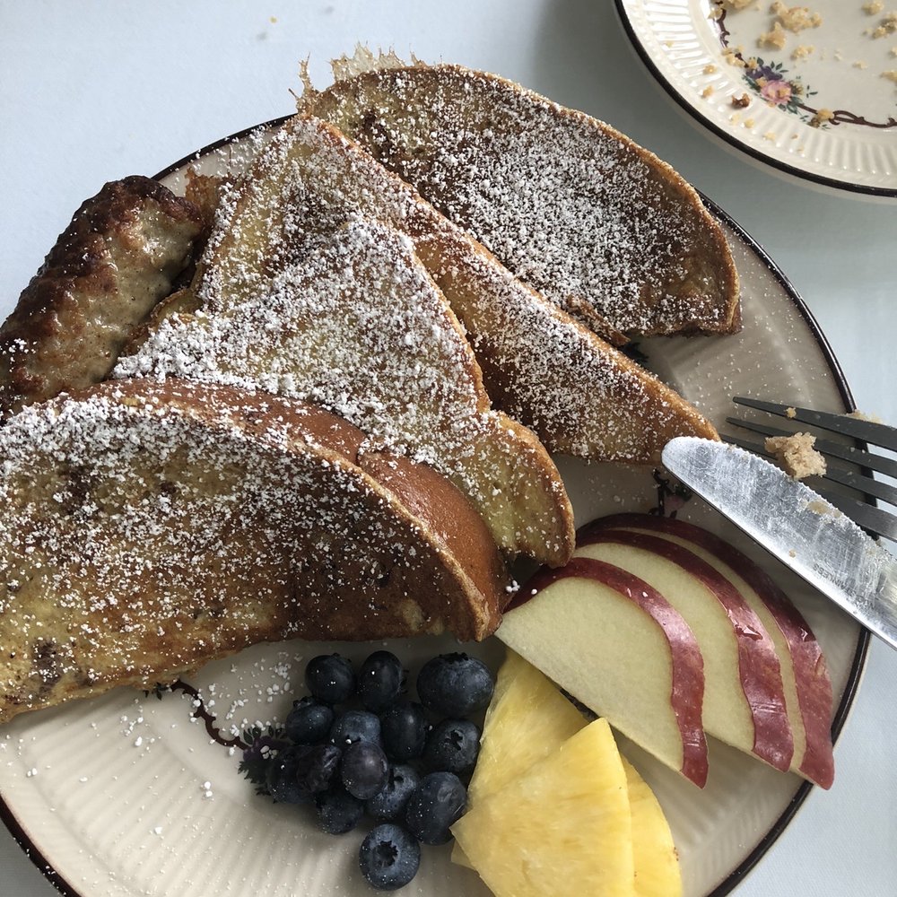Example of the nice breakfast they offer. There was a muffin on that small plate but I couldn't wait lol