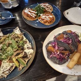 Vegetarian Tlayuda. Tinga Tostada. Fish Taco special. Vegetarian Tlayuda. Tinga Tostada. Fish Taco special.