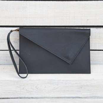 KANZI - Yobel Black Leather Clutch. $99.99. Handmade in Kenya. - Jewelry Near Me - Homewood, Alabama