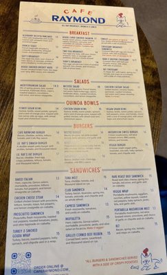 Menu photo 6 Cafe Raymond Pittsburgh, PA