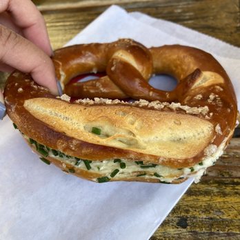 Squabisch - pretzel with butter and chives - Pretzels Near Me - Berkeley, California