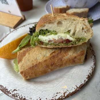 Café M - Provence sandwich on baguette - Cafes Near Me - Savannah, Georgia Café M - Provence sandwich on baguette - Cafes Near Me - Savannah, Georgia