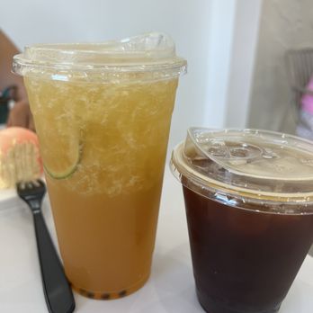 Patisserie Too - Passionfruit Passion Fruit Lime Bomb and iced americano - Patisserie/Cake Shop Near Me - Alhambra, California Patisserie Too - Passionfruit Passion Fruit Lime Bomb and iced americano - Patisserie/Cake Shop Near Me - Alhambra, California