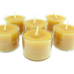 Beeswax Candle Works - Pure 100% Beeswax Tall Tea Light in Clear Cups