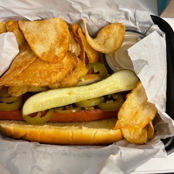Cargo Snack Shack - Same hotdog with nasty beer cheese and chewy chips. - Burgers Near Me - Los Angeles, California Cargo Snack Shack - Same hotdog with nasty beer cheese and chewy chips. - Burgers Near Me - Los Angeles, California