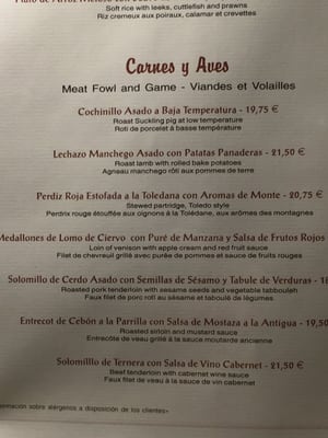 Menu photo 7 Los Cuatro Tiempos Toledo, TO