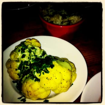 Hummus Kitchen - Oven Roasted Cauliflower with Green Tahini Sauce - Middle Eastern Near Me - New York, New York Hummus Kitchen - Oven Roasted Cauliflower with Green Tahini Sauce - Middle Eastern Near Me - New York, New York