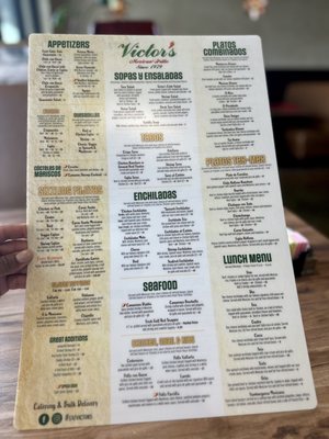 Menu photo 2 Victor's Mexican Grille Katy, TX