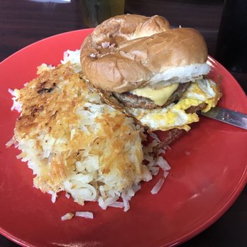 Jim's On Main - Wham sausage, egg and cheese breakfast sandwich with potatoes. Large meal for under $5! - Breakfast & Brunch Near Me - Rochester, New York Jim's On Main - Wham sausage, egg and cheese breakfast sandwich with potatoes. Large meal for under $5! - Breakfast & Brunch Near Me - Rochester, New York