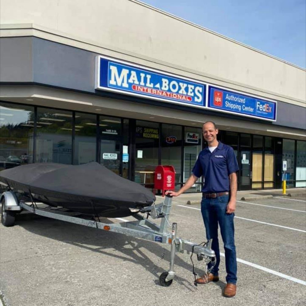Mail Boxes International - My boat! LOL. Yes they do receive 'large' items!!! Photo - courtesy of MBI. - Mailbox Centers Near Me - Blaine, Washington