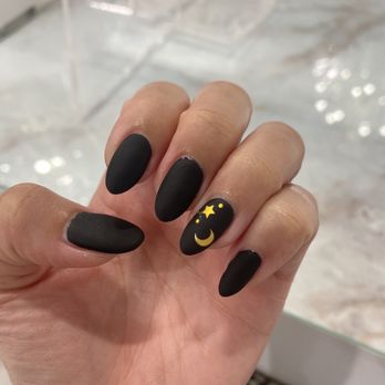 Sapphire Beauty Lounge - Matte gel manicure with design - Nail Salons Near Me - Newark, California