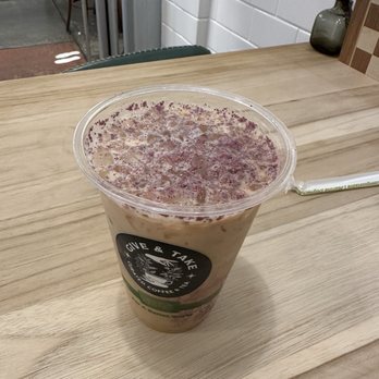 Give & Take - Pink heart latte - Coffee & Tea Near Me - Charlottesville, Virginia